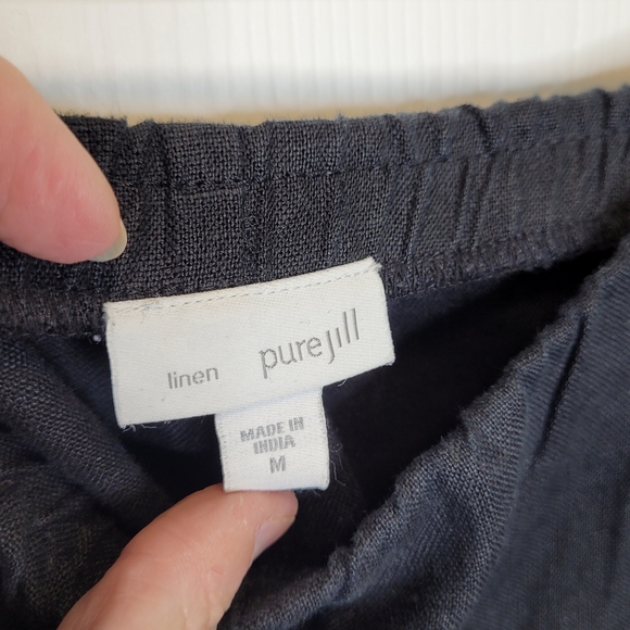 J Jill Pure Jill Linen Relaxed Straight Crop Pants M Black - Picture 5 of 5